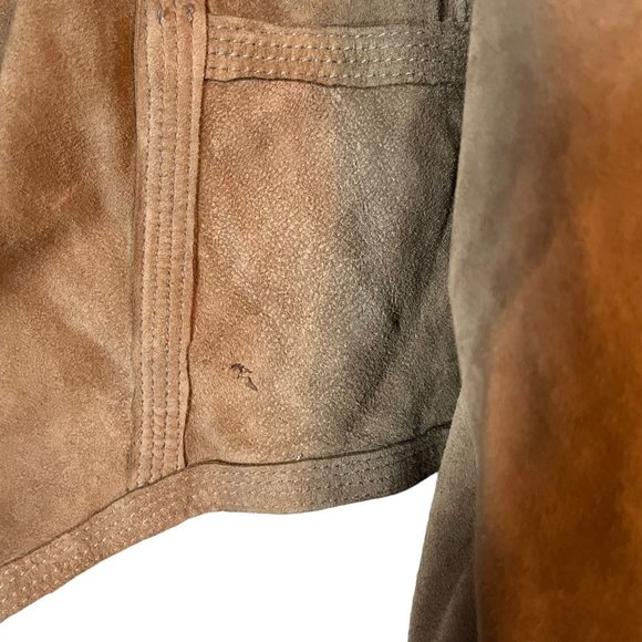 Torn By Ronny Kobo Suede Leather Open Sienna Vest Heather Taupe Brown Size Small - Picture 6 of 13